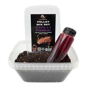 Pelety Method Feeder Fans Pellet Mix Set Chilli Frankfurt + booster