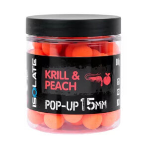 Boilie SHIMANO Bait Isolate Pop Up Krill & Peach, Fluo orange