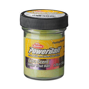 Těsto BERKLEY PowerBait Natural Glitter Trout Dough Garlic Glitter