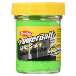 Těsto BERKLEY PowerBait Natural Glitter Trout Bait Chartreuse Glitter, Cheese