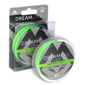 Pletená šňůra MIKADO Dreamline Ultralight, 150 m, fluo zelená