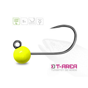 Wolframový jig DELPHIN T-Area BL, 5 ks, fluo žlutý
