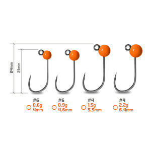 Obrázek 3 k Wolframový jig DELPHIN T-Area BL, 5 ks, fluo oranžový