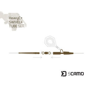 Obrázek 2 k Set montáž DELPHIN TheEnd sCamo HeavyC + Swivel + Tube, 5 ks
