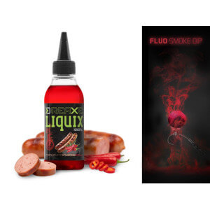 Fluo dip DELPHIN D Snax LiquiX, 100 ml, Frankfurtská klobása & Chilli