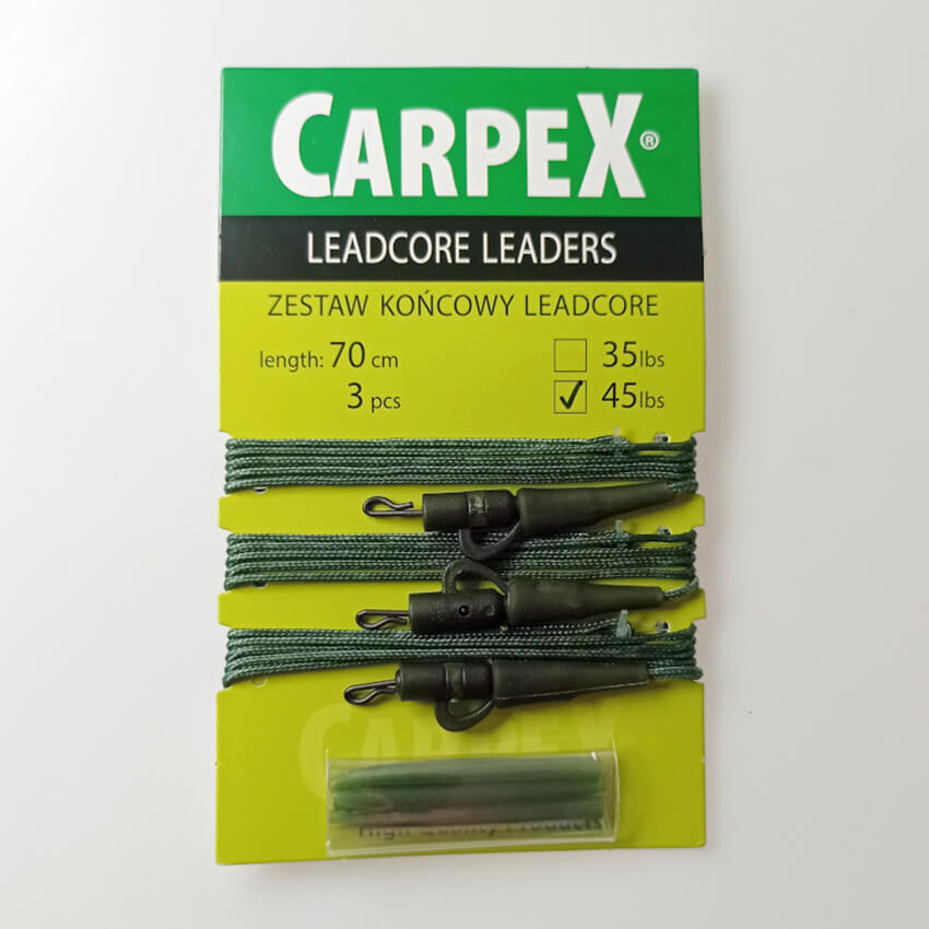 Montáž CARPEX Lead Core System & Safety Clip, Green nosnost 35 lb/ 15,9 kg