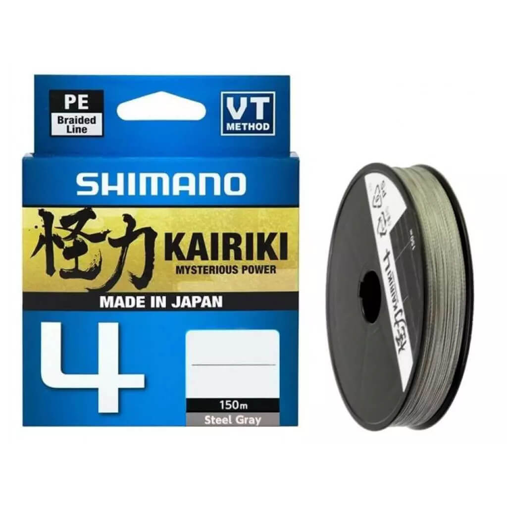 Šňůra SHIMANO Line Kairiki 4 Steel Gray, 150 m průměr 0,10 mm, nosnost 6,8 kg