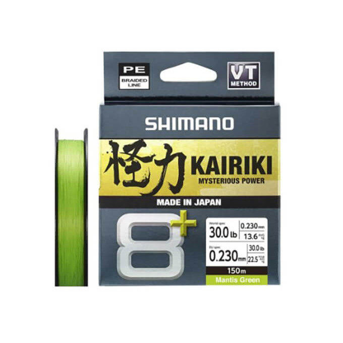 Šňůra SHIMANO Line Kairiki 8+Mantis Green průměr 0,160 mm, nosnost 9,80 kg