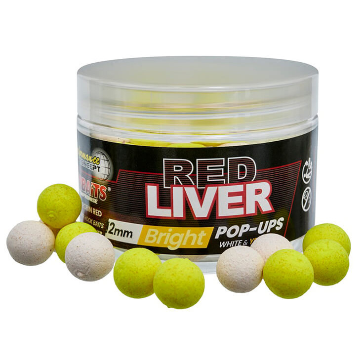 STARBAITS Pop Up Bright Red Liver průměr 16 mm