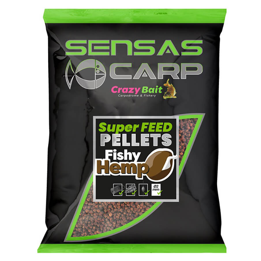 SENSAS Super Feed Pellets Fishy Hemp, 650 g průměr 4 mm