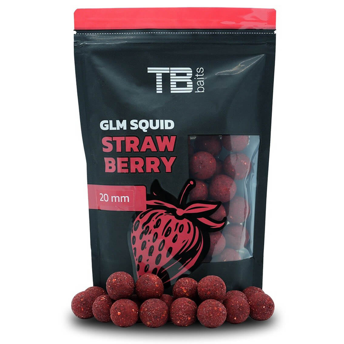 TB Baits GLM Squid Strawbery, 250 g průměr 24 mm, balení 250 g