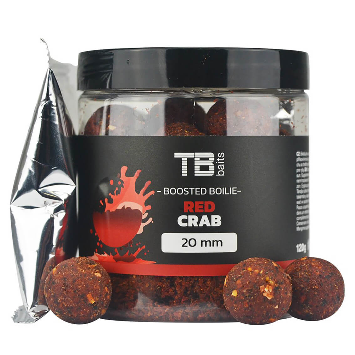 Dipované TB Baits Boosted Red Crab, 120 g průměr 20 mm
