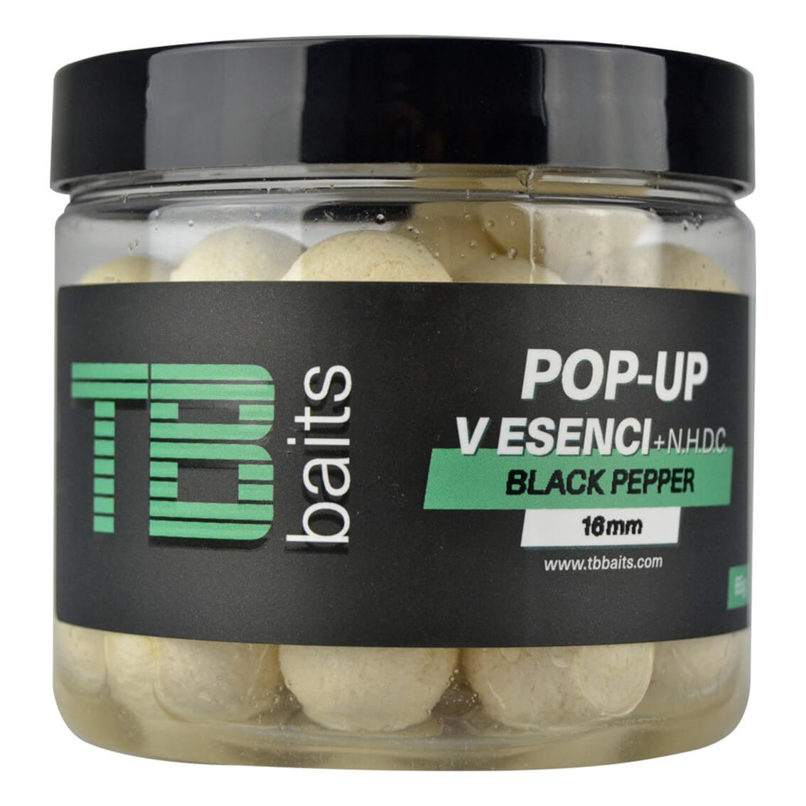 TB Baits Pop Up White Black Pepper + NHDC, 16 mm, 65 g