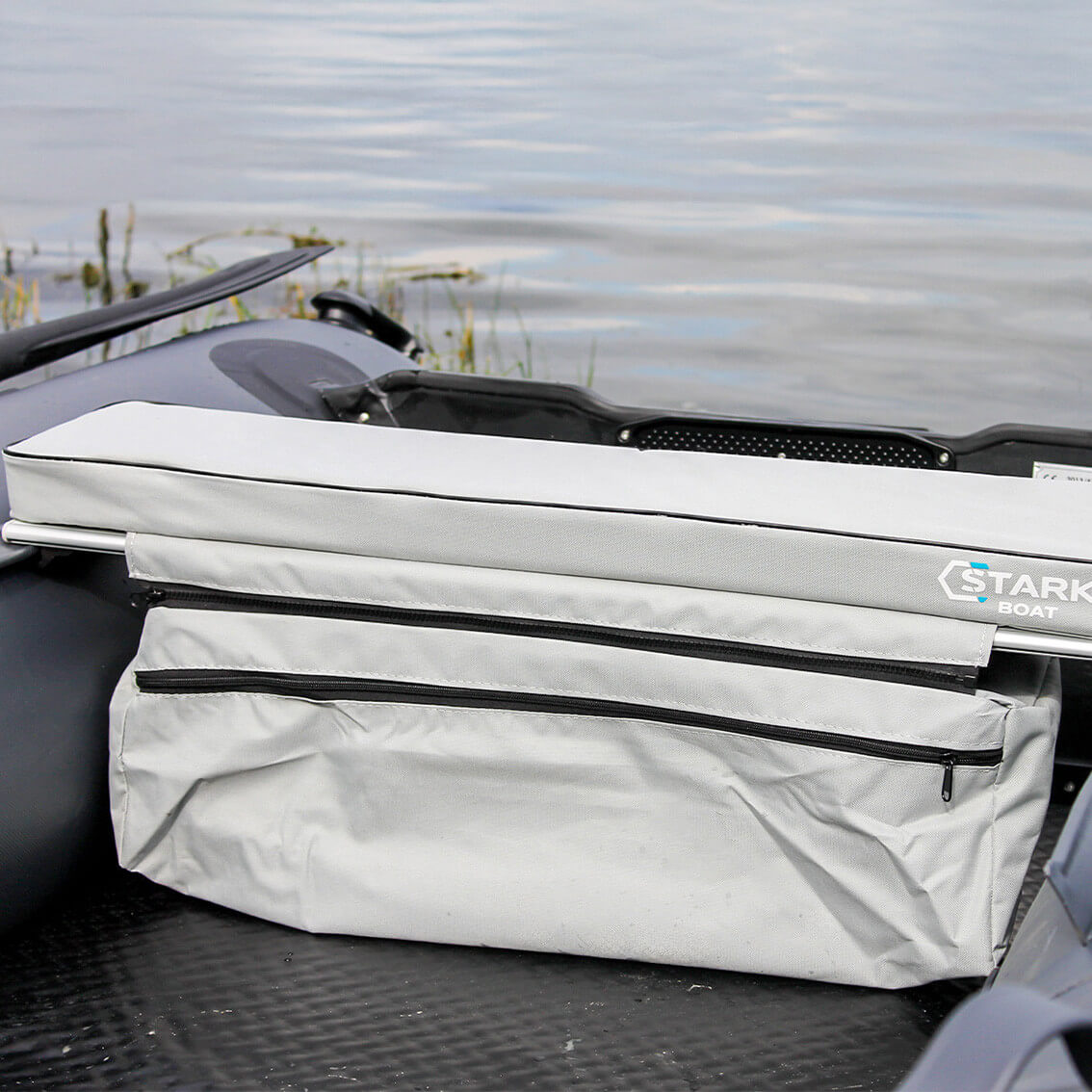 Podsedák STARKBOAT s úložným prostorem, 75 cm, šedý