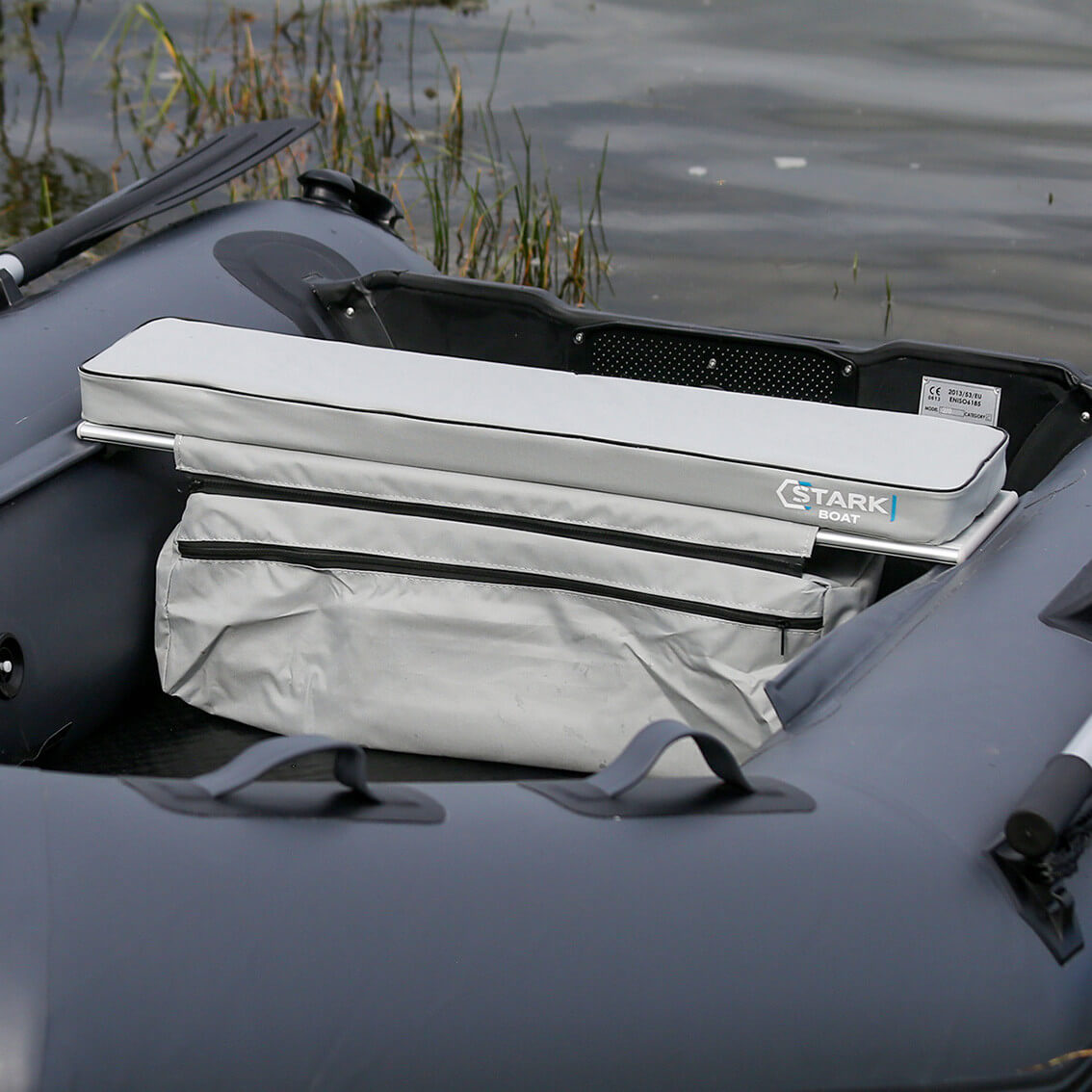 Podsedák STARKBOAT s úložným prostorem, 85 cm, šedý