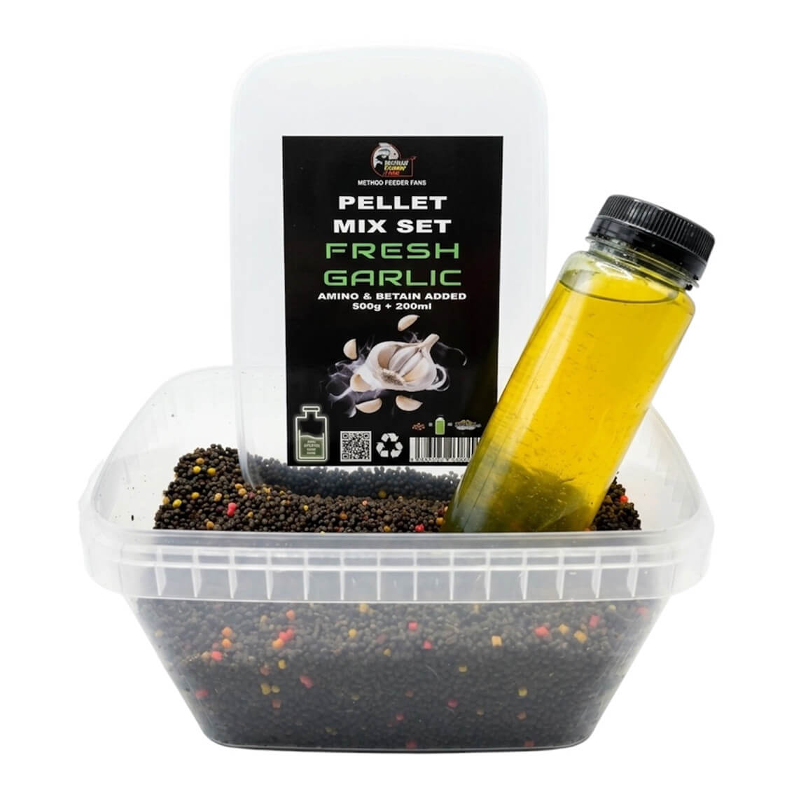 Method Feeder Fans Pellet Mix Set Fluo česnek + booster