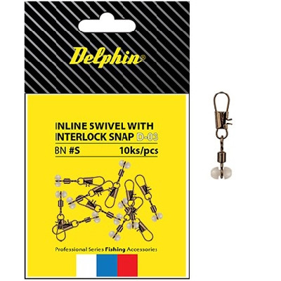 Obratlík s karabinkou DELPHIN Inline Head Swivel with Interlock snap
