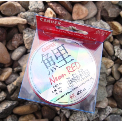 CARPEX Neon Red 600m průměr 0,28mm, nosnost 16kg