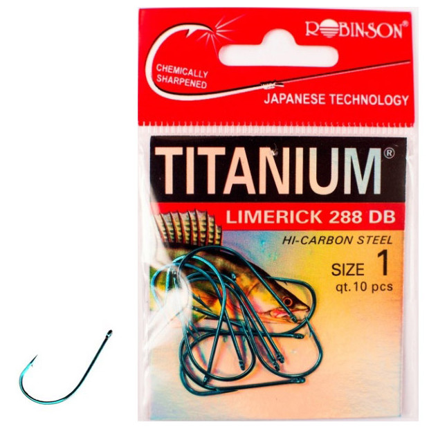 Háčky ROBINSON Titanium Limerick 288 DB vel. 1/0, balení 8ks