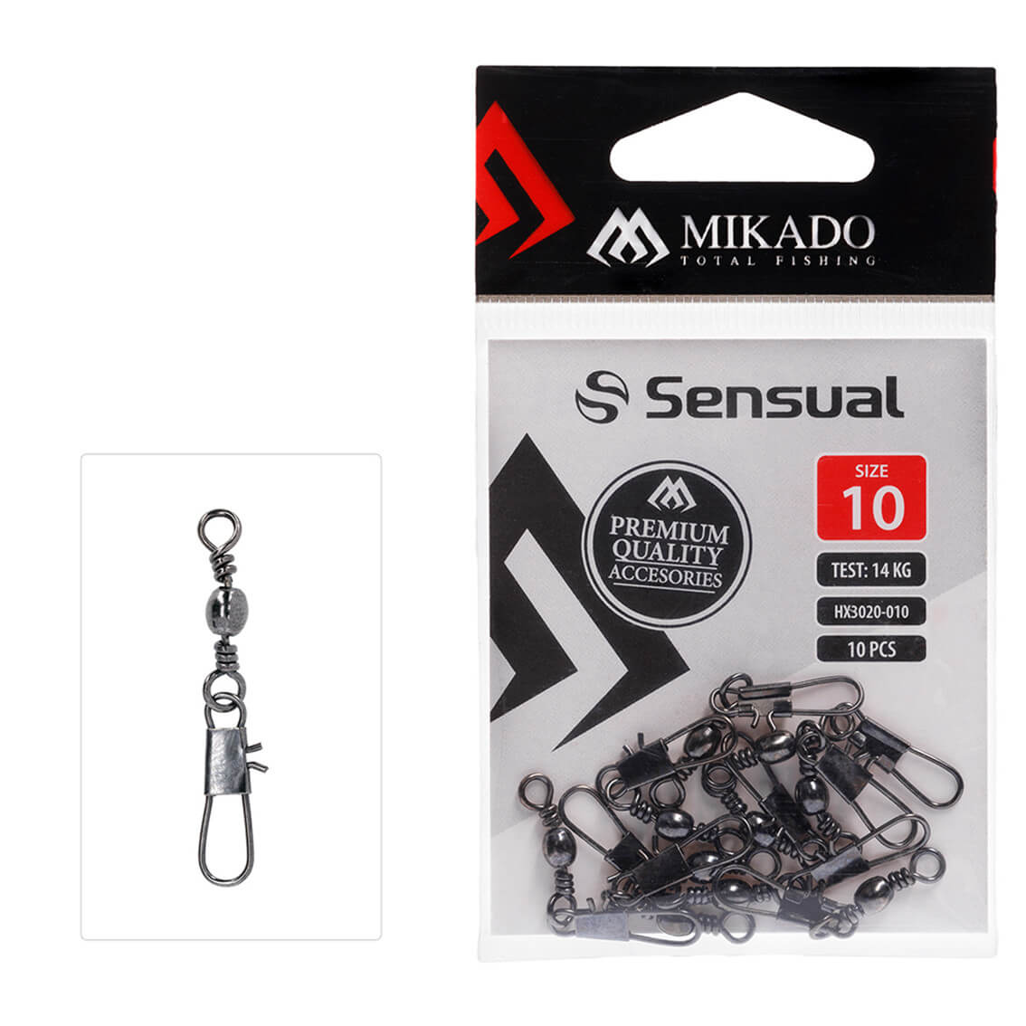 Obratlík s karabinkou MIKADO Barrel Swivel HX 3020 vel. 10, nosnost 14kg