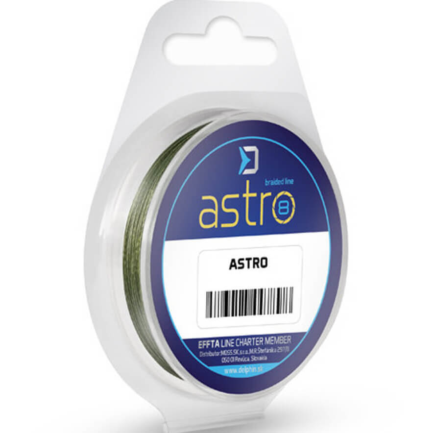 Návazcový šňůra DELPHIN Astro 8 průměr 0,13mm, nosnost 16,9lb průměr 0,33mm, nosnost 57,2lb