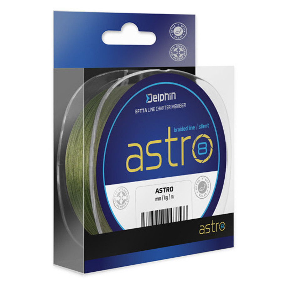 Šňůra DELPHIN Astro 8 průměr 0,15mm, nosnost 20,9lb, balení 130m