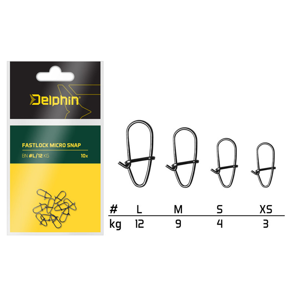 Karabinka DELPHIN Fastlock Micro Snap vel. XS, nosnost 3kg