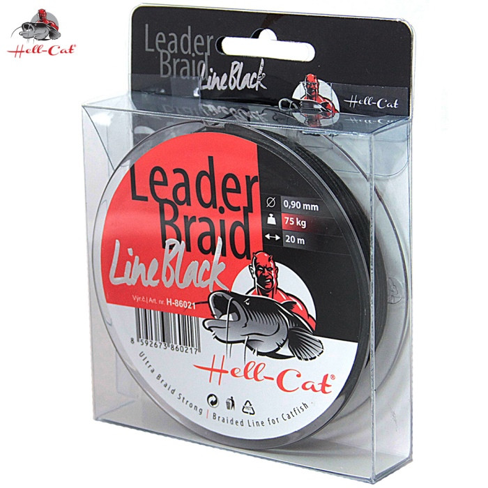 Návazcový šňůra HELL-CAT Leader Braid Line Black průměr 0,90mm, nosnost 75kg