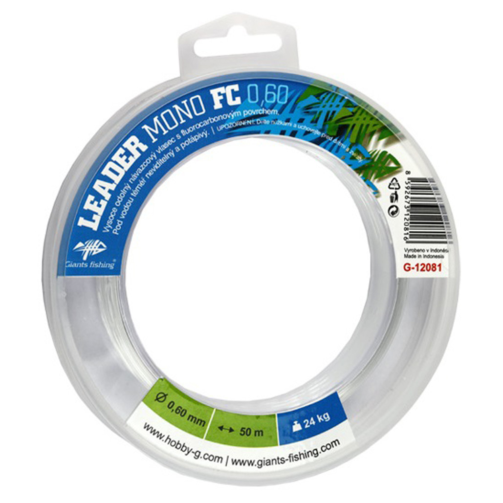 Náväzcový vlasec GIANT FISHING Leader Mono FC průměr 0,45mm, nosnost 15kg