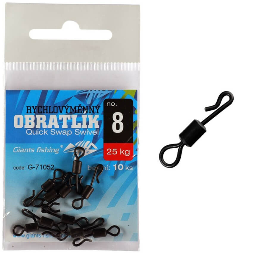 Rychloupínací obratlík GIANTS FISHING Quick Swap Swivel vel. 12