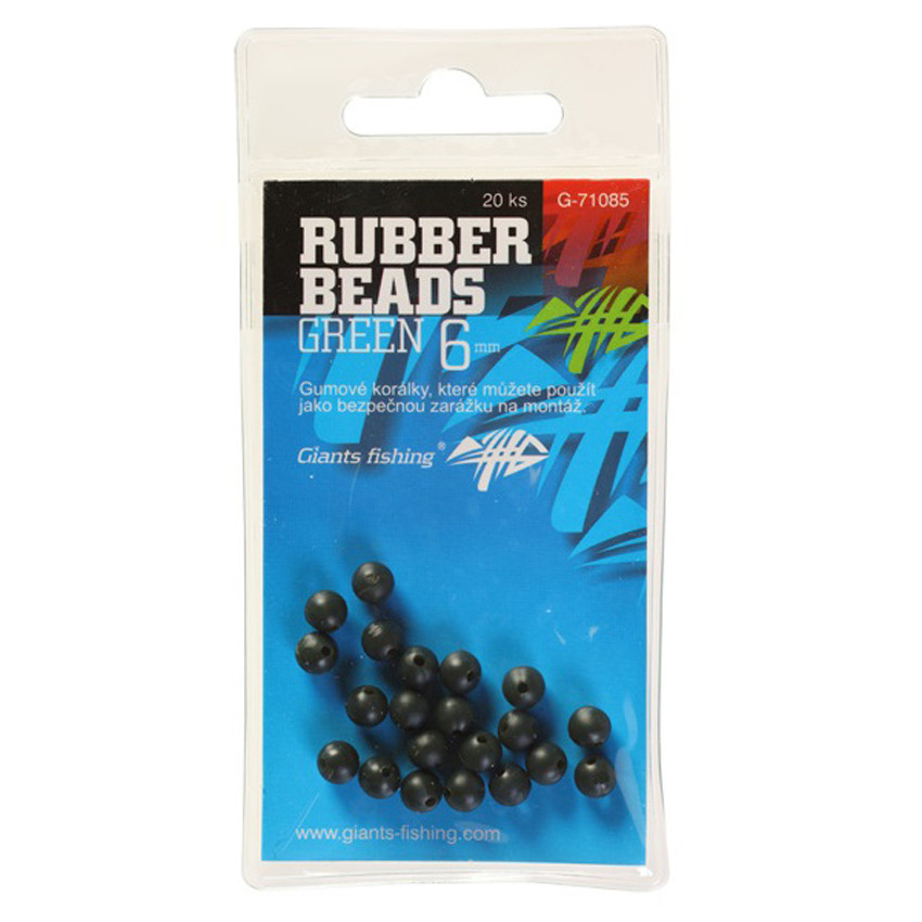 Nárazové kuličky GIANTS FISHING Rubber Beads Transparent Green průměr 4mm
