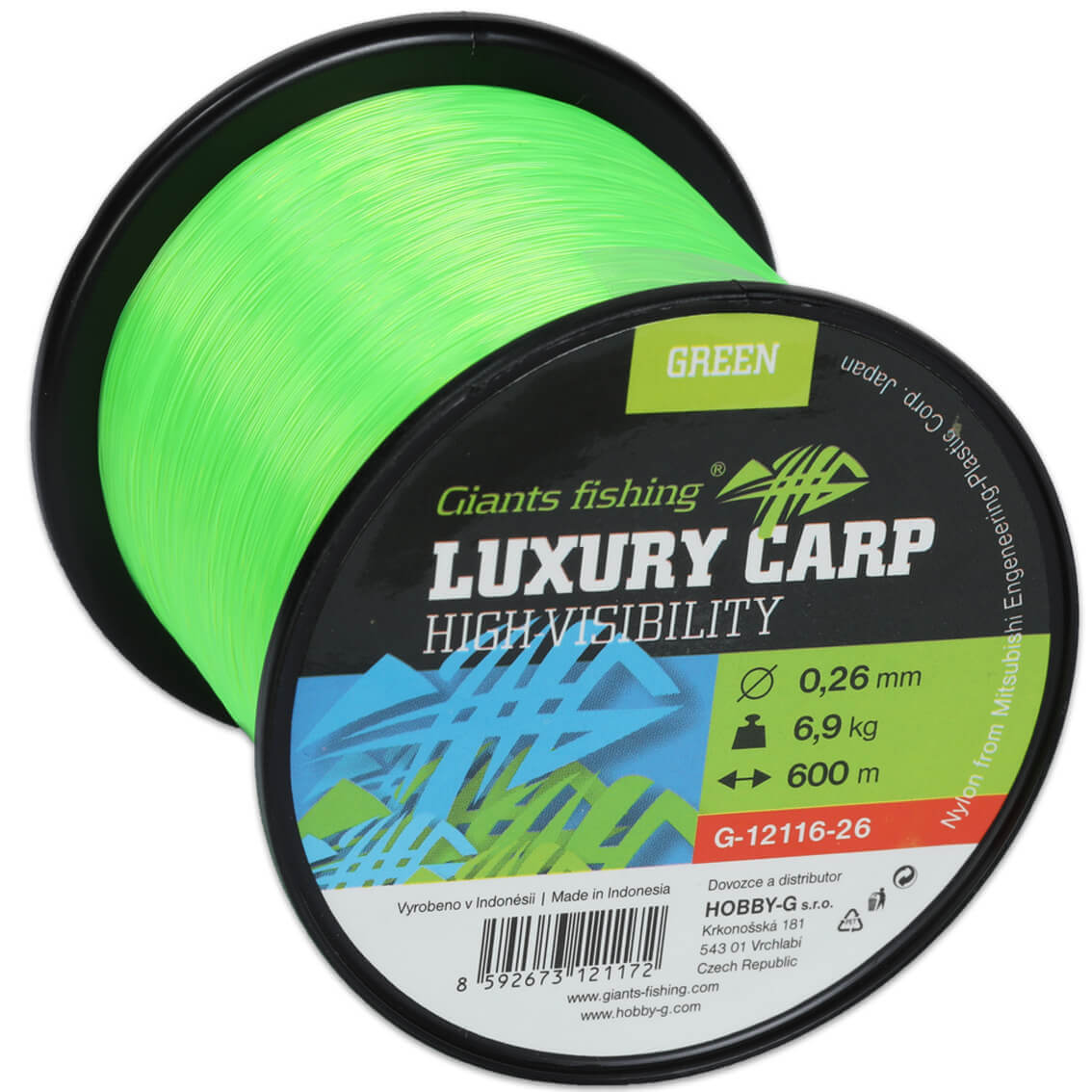 GIANTS FISHING Luxury Carp High-Visibility Green průměr 0,35mm, nosnost 10,5kg
