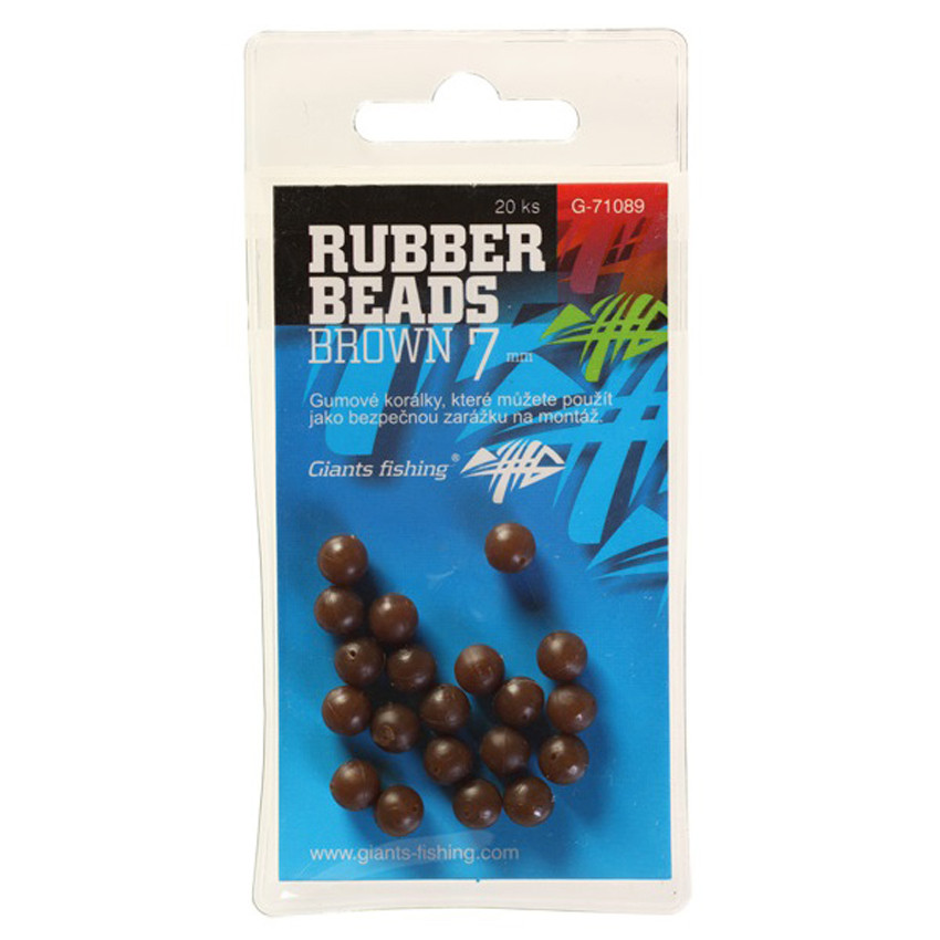Guličky GIANTS FISHING Rubbers Beads Transparent Brown průměr 4mm