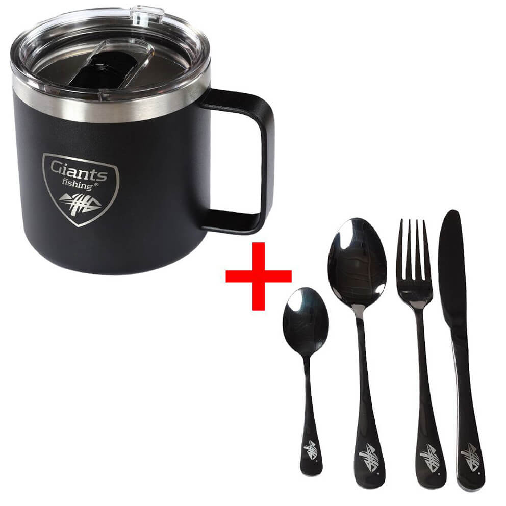 Nerezový thermo hrnek Giants Fishing Black Stainless 400ML