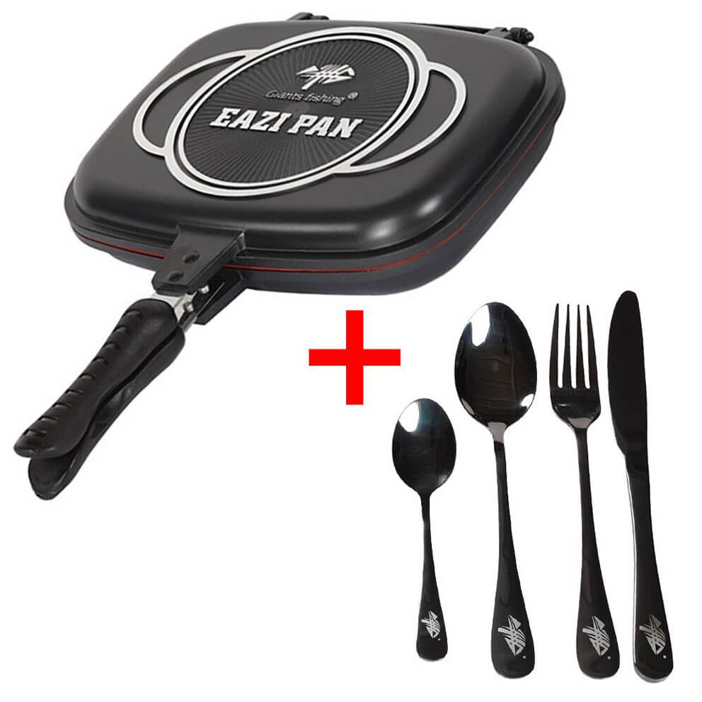 pánev GIANTS FISHING Eazi Pan Large 32 cm + nerezový příbor