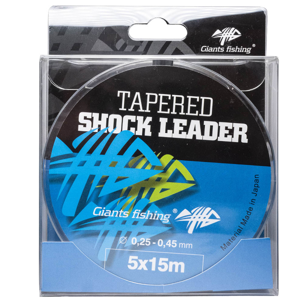 Šokový vlasec GIANTS FISHING Tapered Shock Leader 5x15m průměr 0,25-0,45 mm