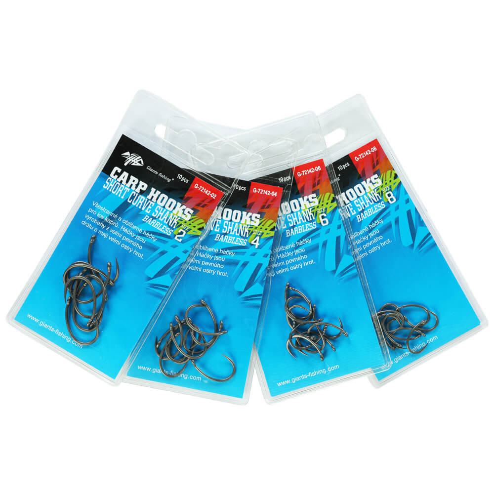 Háčky GIANTS FISHING Short Curve Shank s očkem bez protihrotu vel. 8