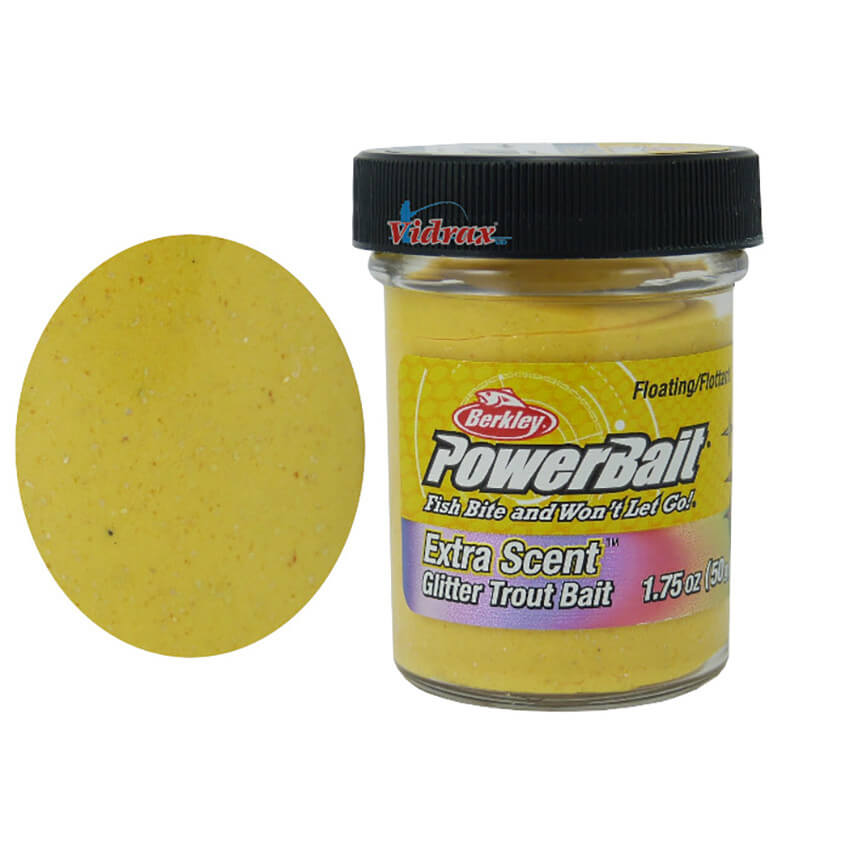 Těsto PowerBait Extra Scent Glitter Trout Bait, Cheese