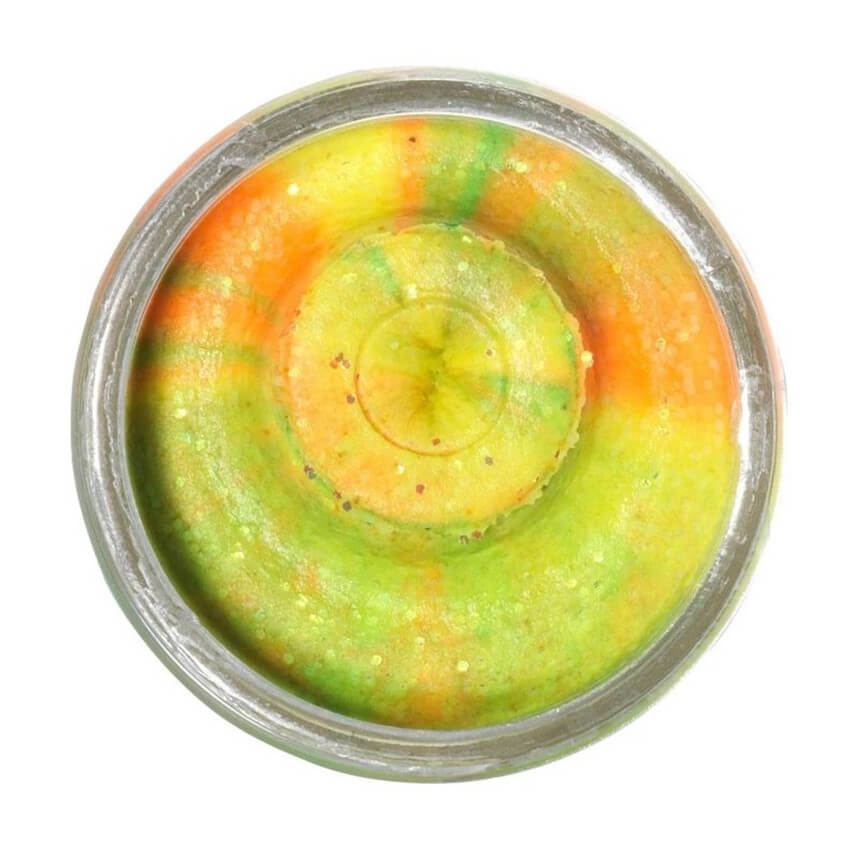Těsto PowerBait Natural Scent Glitter Trout Bait, Garlic Rainbow
