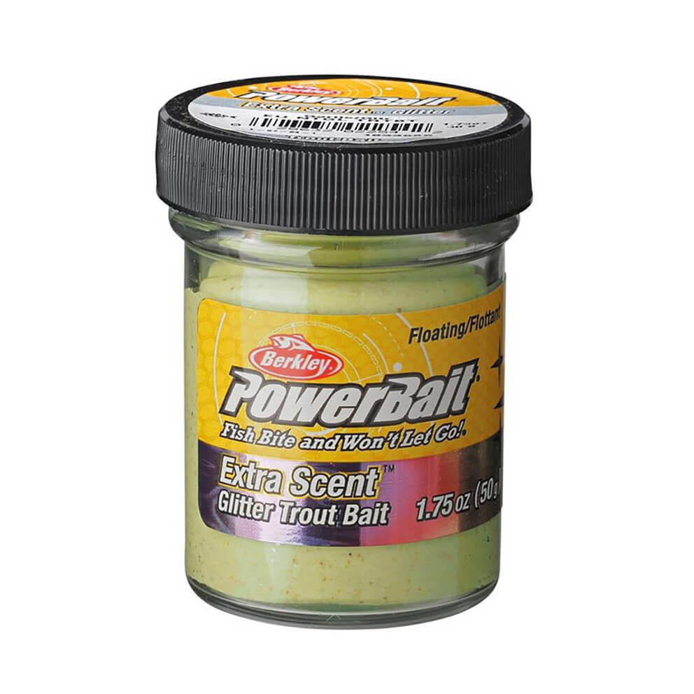 Těsto PowerBait Natural Glitter Trout Dough Garlic Glitter