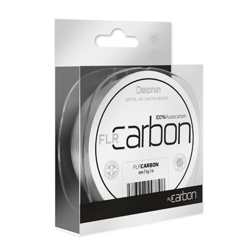 fluorokarbonem DELPHIN FLR Carbon průměr 0,125mm/ 2,80lb, balení 50m