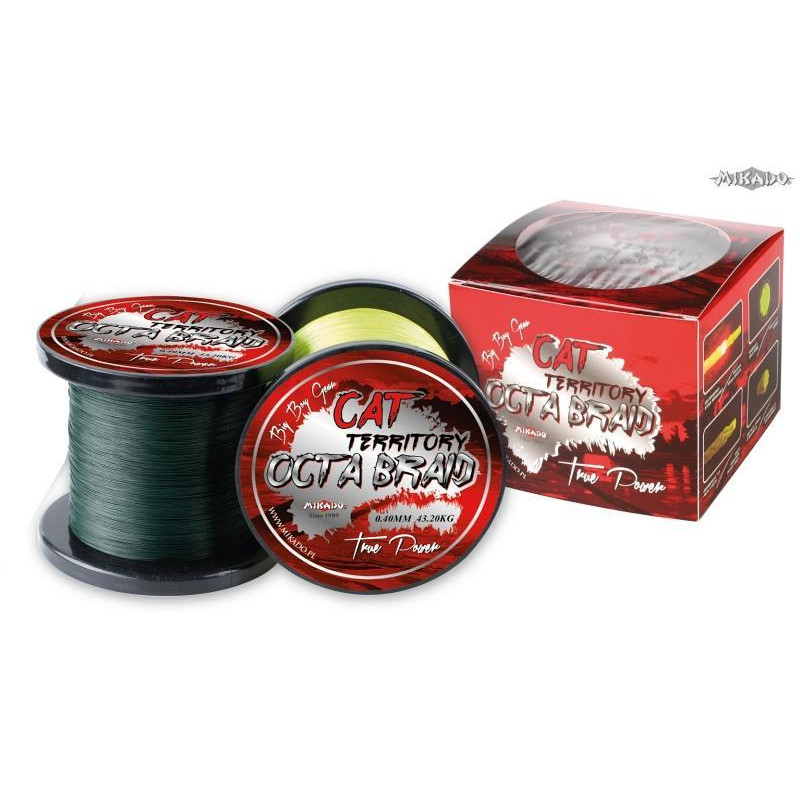 Šňůra MIKADO Cat Territory Octa Braid Green průměr 0,40mm, nosnost 43,20kg