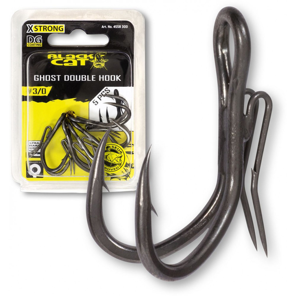 Dvojháčky BLACK CAT Ghost Double Hook DG Coating vel. 4/0