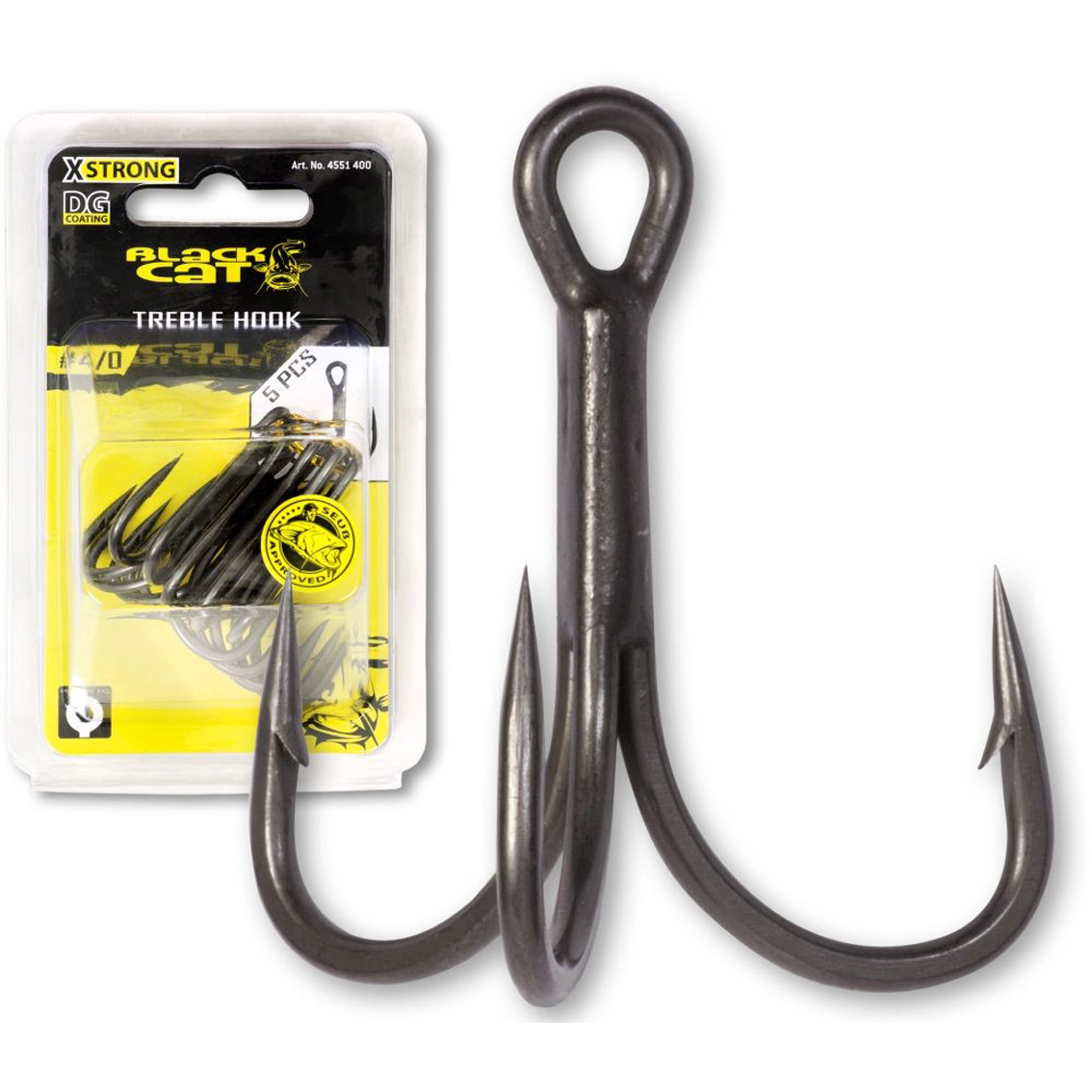 Trojháčky BLACK CAT Treble Hook DG Coating