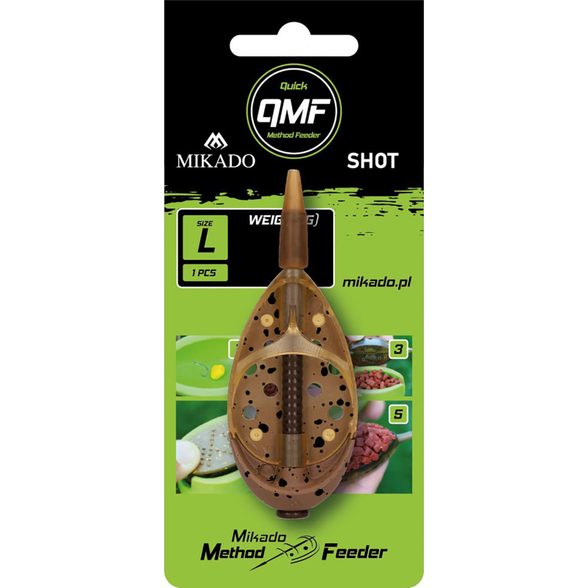 Krmítko MIKADO Method Feeder Shot Q.M.F. System L hmotnost 40 g