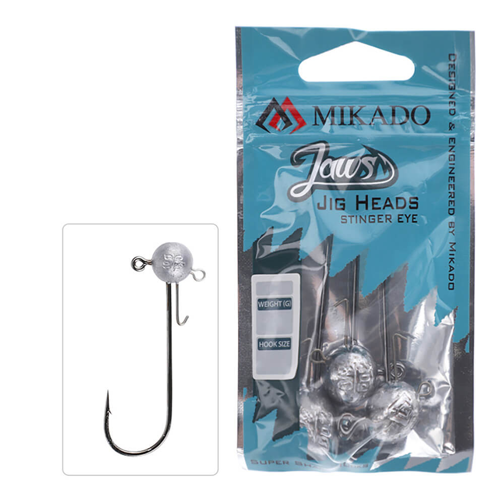 Jigové hlavy MIKADO Jaws Stinger Eye, 3 ks hmotnost 15 g, vel. 4/0