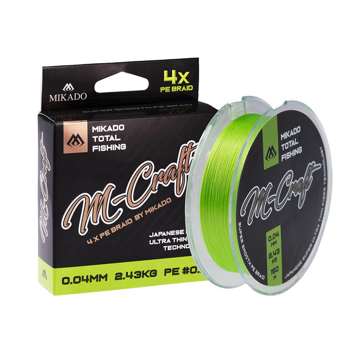 Šňůra MIKADO M-Craft Braid, 150 m, Fluo průměr 0,08 mm, nosnost 4,51 kg