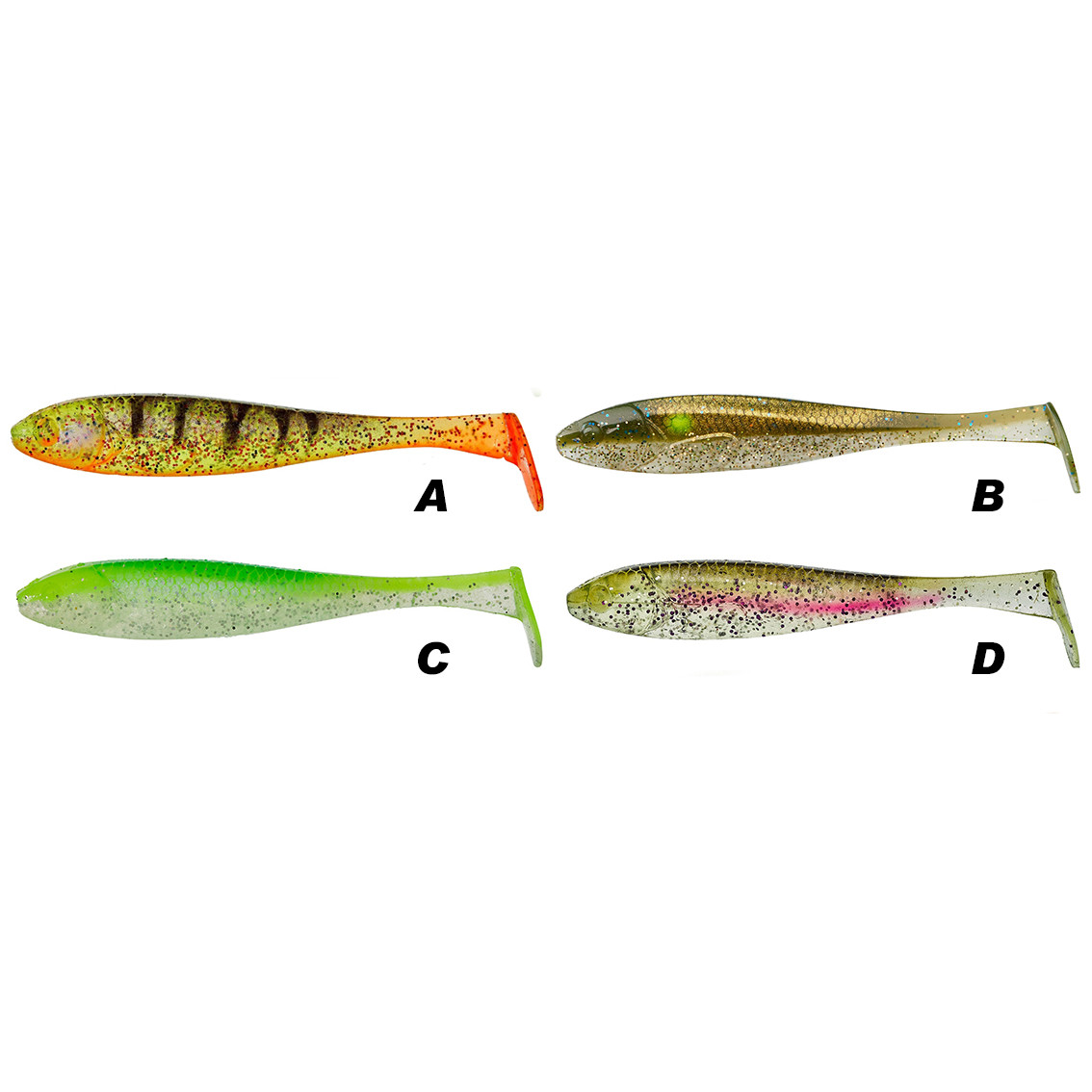 Kopyto Magic Slim Shad 4" 10 cm J Orange Chartrreuse A Magic Perch