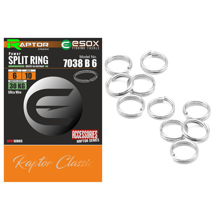 Kroužky ESOX Raptor Power Split Ring vel. 6, nosnost 30 kg