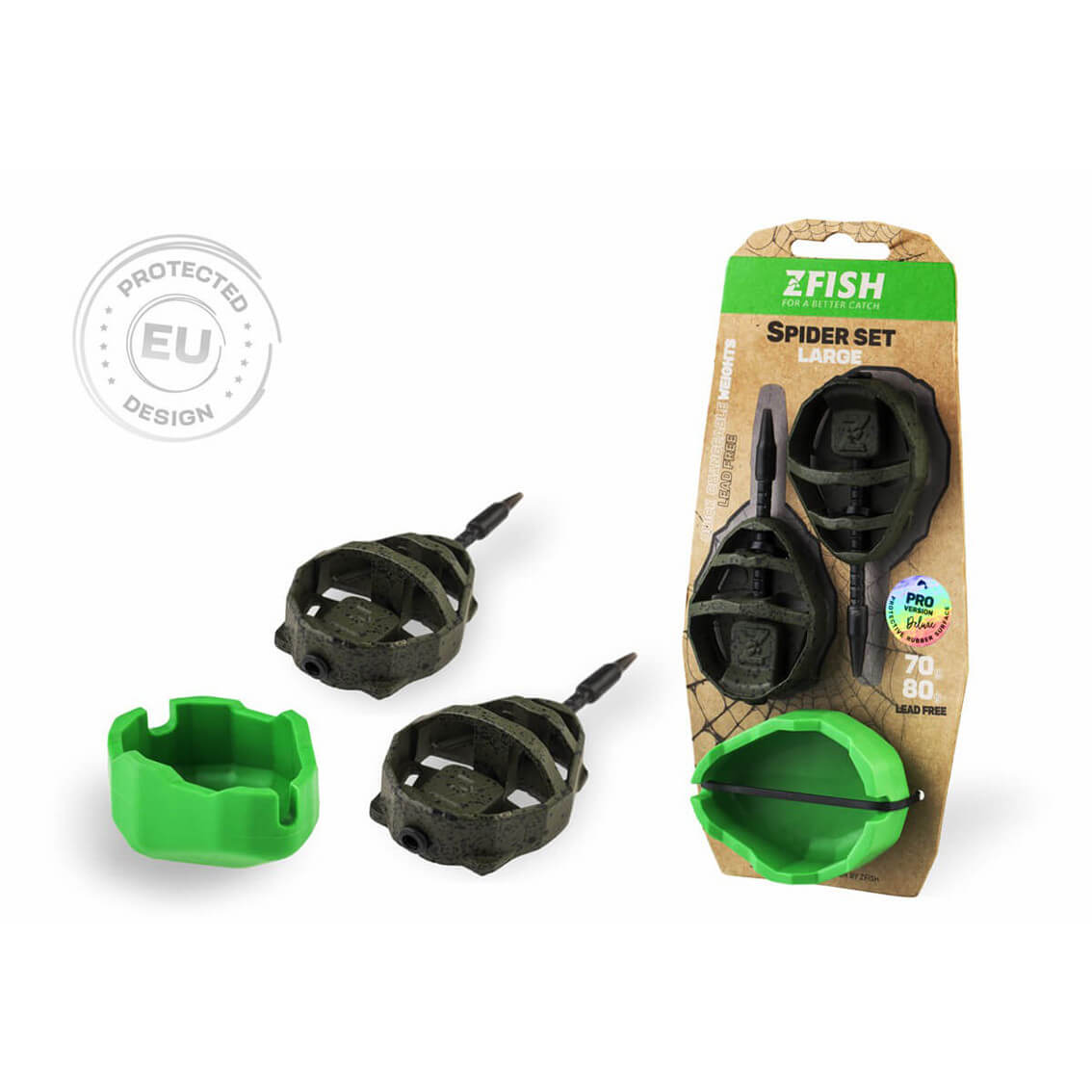 2x krmítko ZFISH Method Feeder Spide Large + forma hmotnost 70 g, 80 g + forma